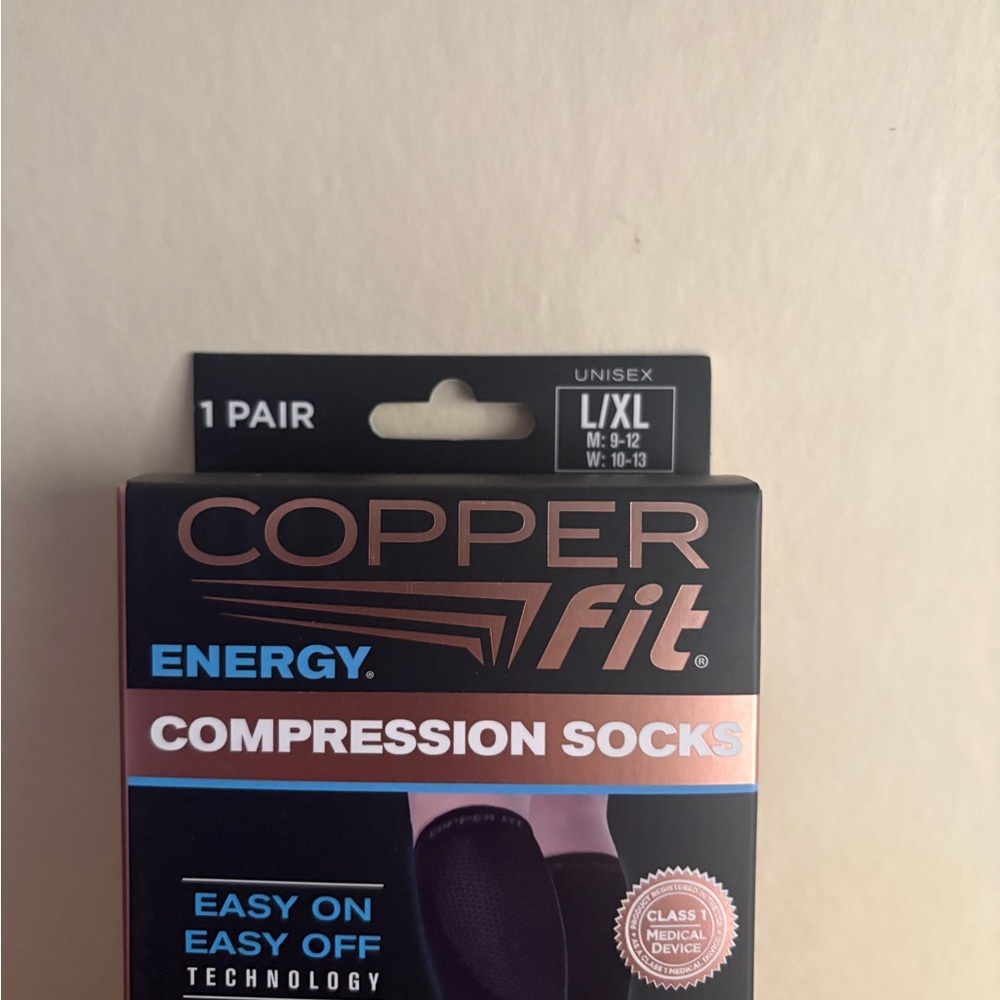 New In Box Copper fit Energy Compression Socks Large/xlarge - Picture 2 of 3